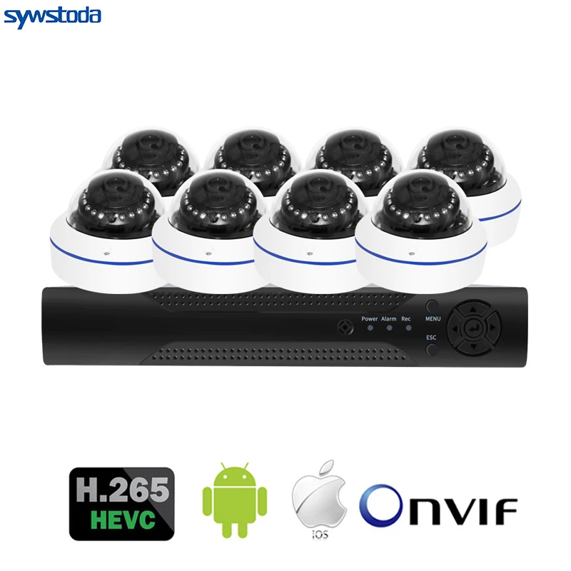 Система видеонаблюдения 8 каналов POE NVR 1080P 2 Мп IP-камера запись звука