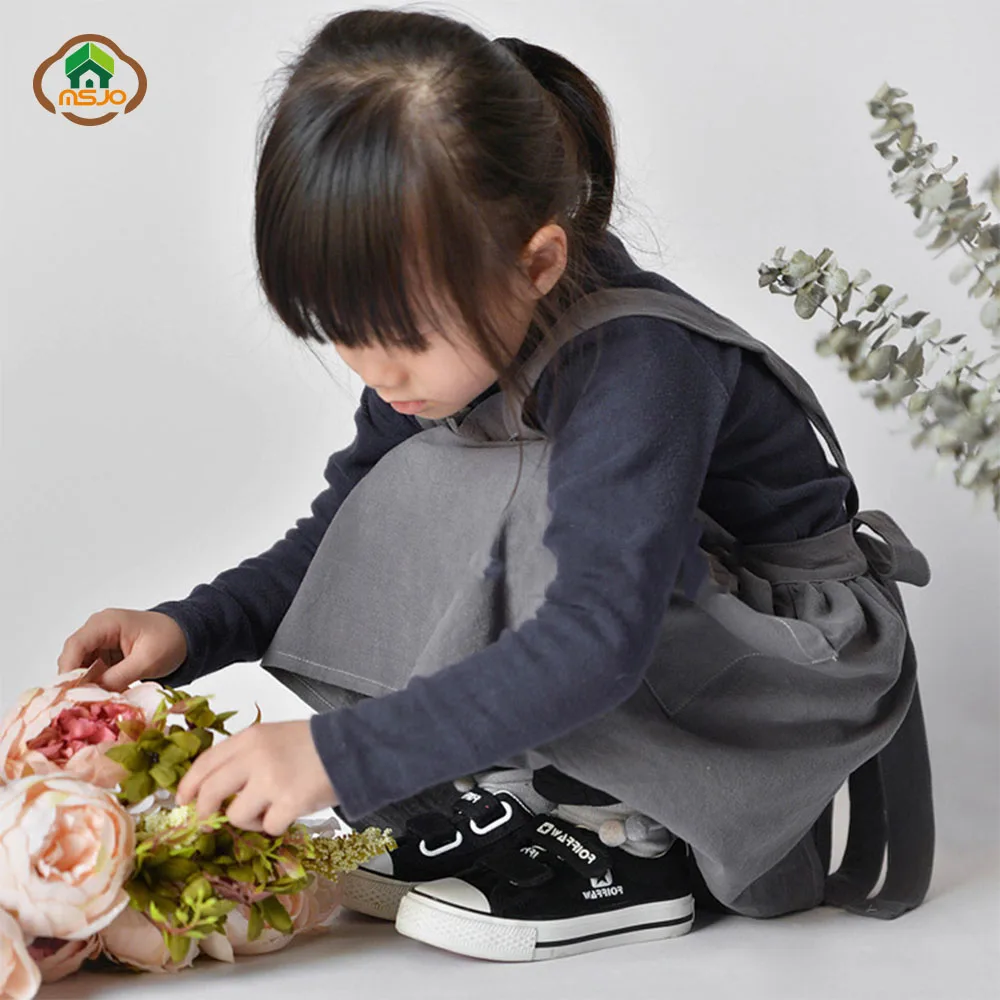 Фартук детский хлопковый с художественной росписью школьные песочные часы | Дом