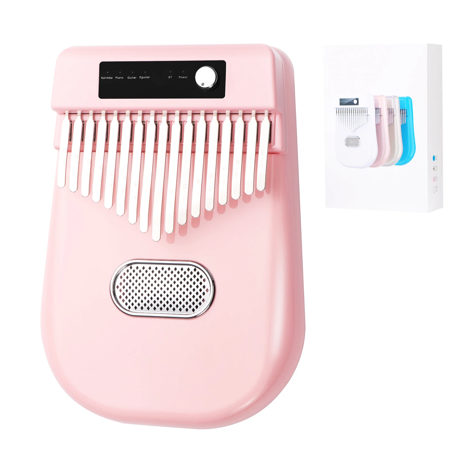 

Электрическое пианино Kalimba с 17 клавишами и большим пальцем, 4 вида звукового звучания, пианино на палец Mbira, Электронный музыкальный инструме...