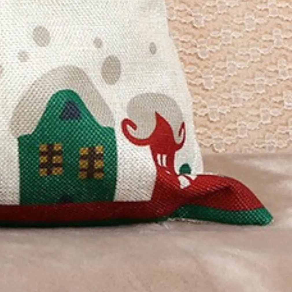 Merry Christmas, хлопок, лен, декоративная подушка для головы, массажер, наволочки, Рождественский Снеговик, квадратный диван, наволочка для подушки, домашний декор