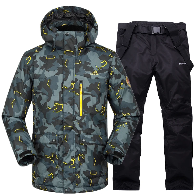 Мужской лыжный костюм из 2 предметов ветрозащитная Водонепроницаемая