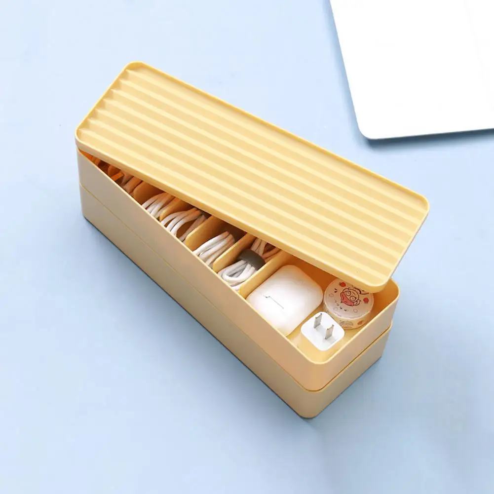 

Жесткая настольная коробка для управления кабелем передачи данных с защитой от намотки, держатель для хранения силового кабеля, управление...