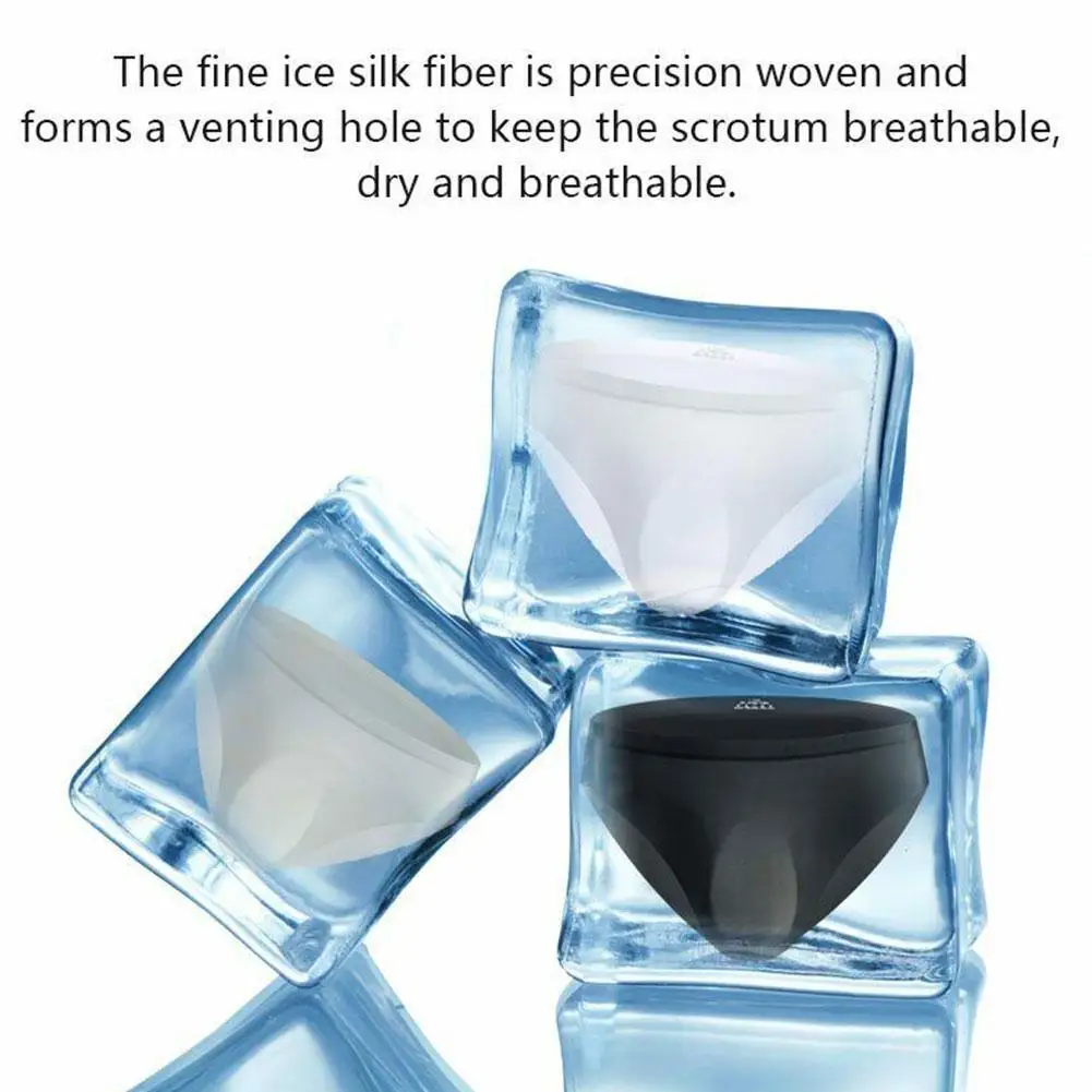 

Hot Sale Mens Sexy Panties Seamless Briefs Silk Underwear Men's Summer Waist Panties Ice Sexy Transparent Briefs Low A6B6