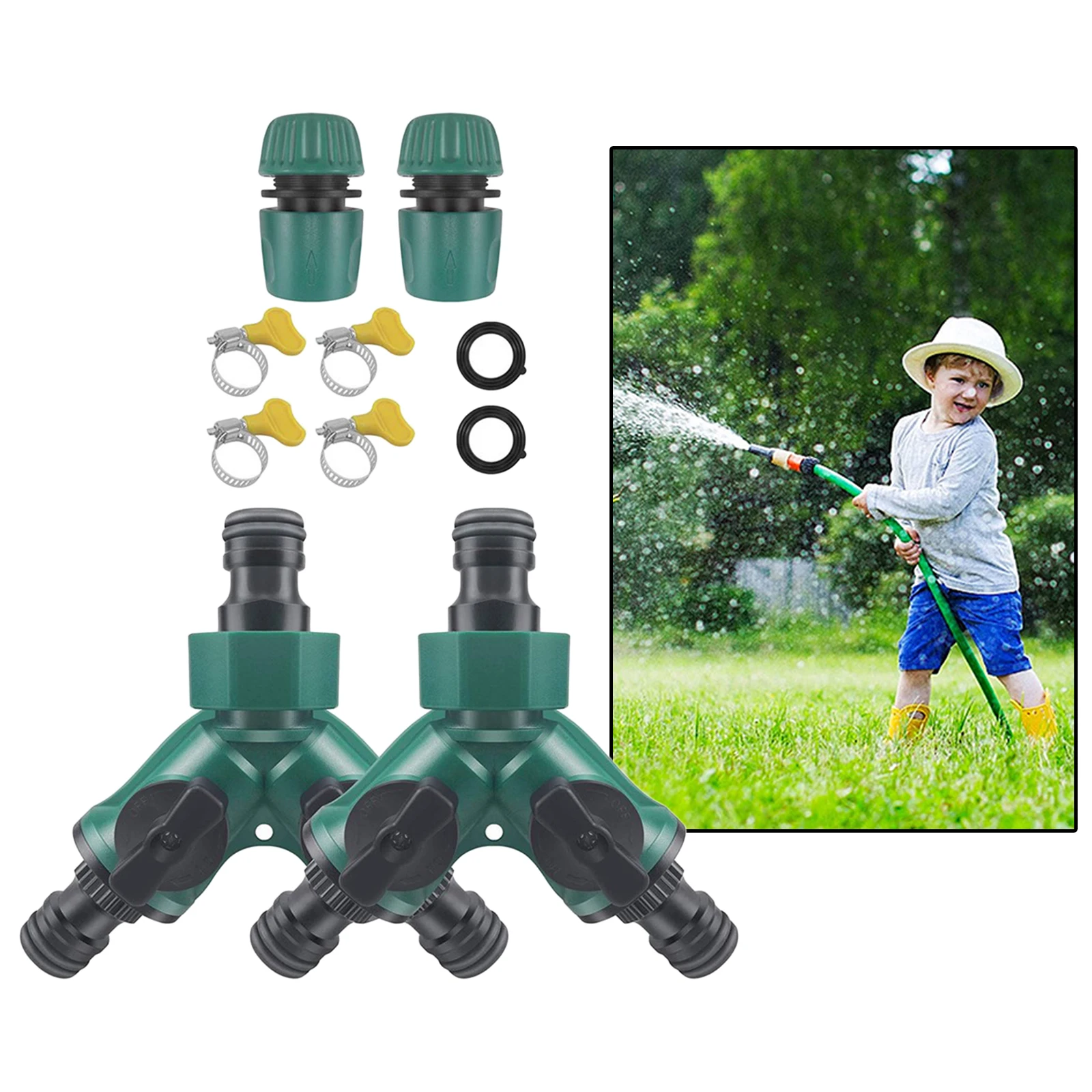 

Пластиковый разветвитель для садового шланга 2 Way Splitter Outdoor для орошения сада