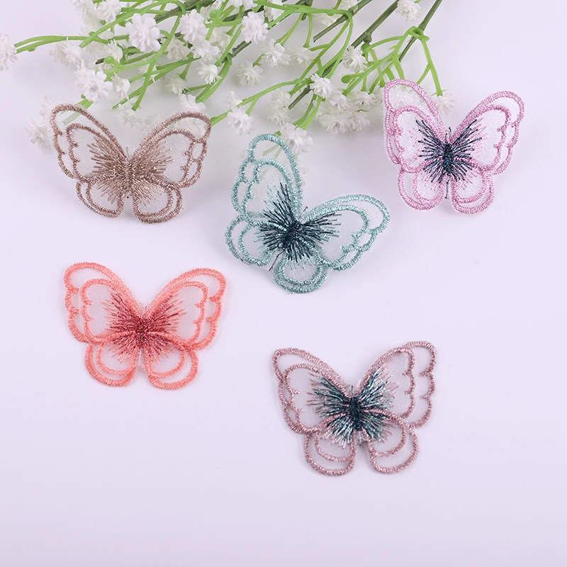 

10 шт., двухслойная вышивка из органзы, 5 см