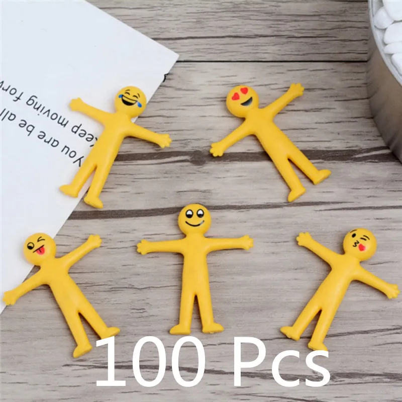 Yellow Peple 100Pcs Новые милые забавные детские игрушки из термопластичной резины, различные формы животных, мягкие игрушки с клеевым шаром, надувные игрушки для веселых игр, подарок, мягкие игрушки - Цвет: Yellow Peple 100Pcs