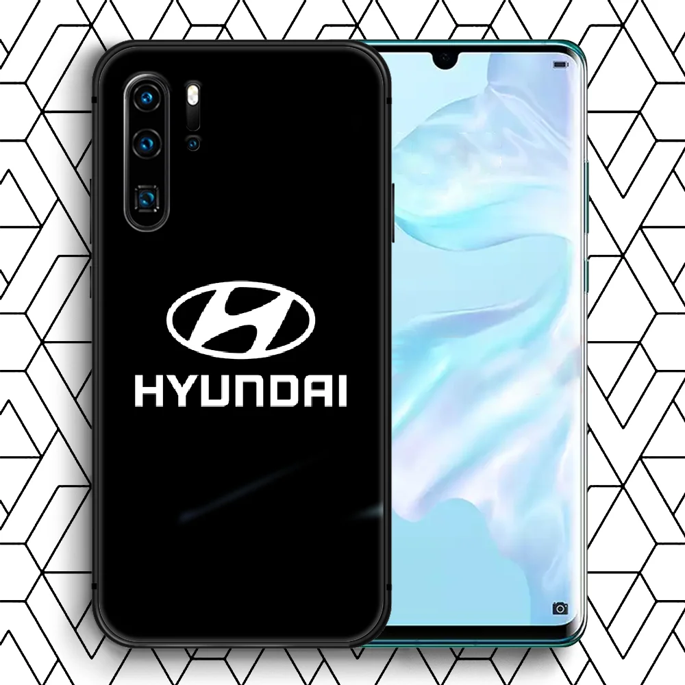 

Hyundai Phone Case For Huawei P Mate Smart 10 20 30 40 Lite Z 2019 Pro black Shell Silicone Cell Painting Back Tpu Cover Luxury