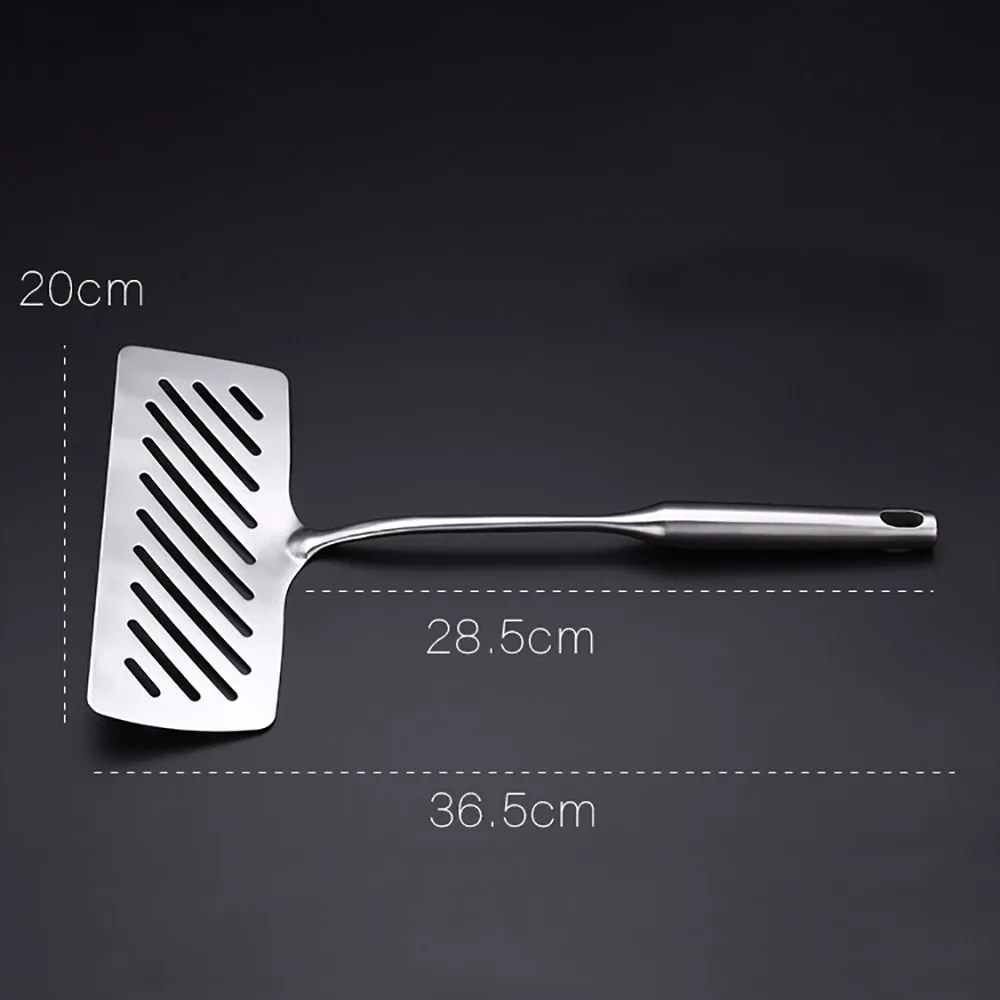 

Stainless Steel Slotted Spatula Fish Flat Fish Steak Slice Frying Spatula Fish Turner Shovel Kitchen Cookware Bbq Cooking Tools