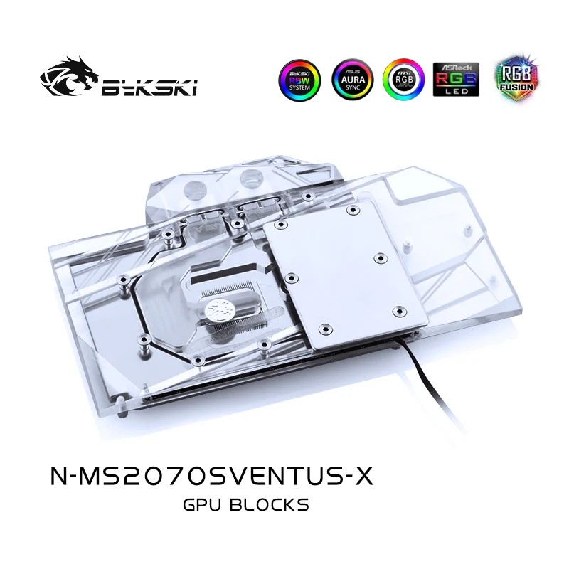 Bykski Water Block use for MSI GeForce RTX 2070 super 8G OC VENTUS / Full Cover Copper Radiator Block/ RGB Light