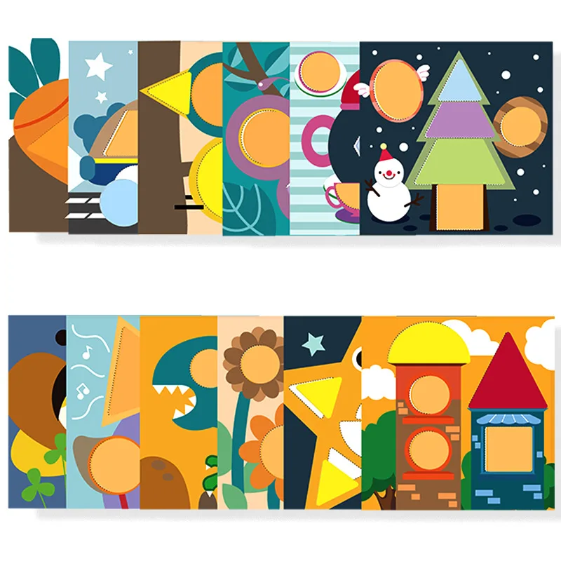 120pcs Wooden Jigsaw Puzzle Board Set Colorful Baby Montessori Educational Toys for Children Learning Developing Toy Kids Gifts | Игрушки и