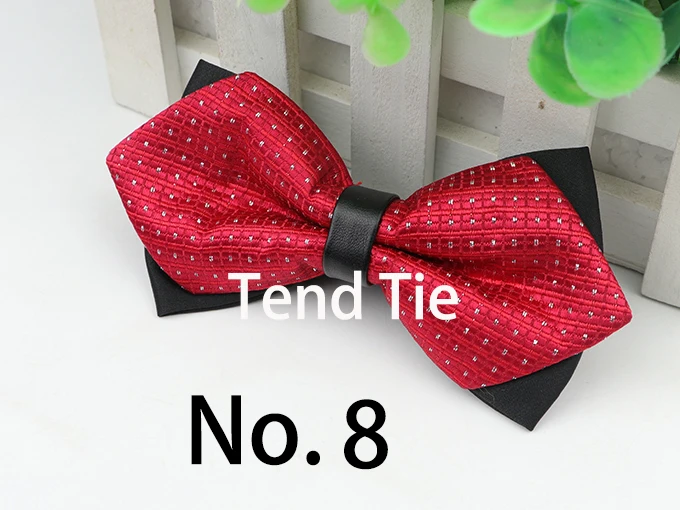 Men Leather Buckle Bowtie Plaid Butterfly Knot Mens Accessories Luxurious Bow Tie Black Cravat Formal Suit Wedding Ceremony Ties