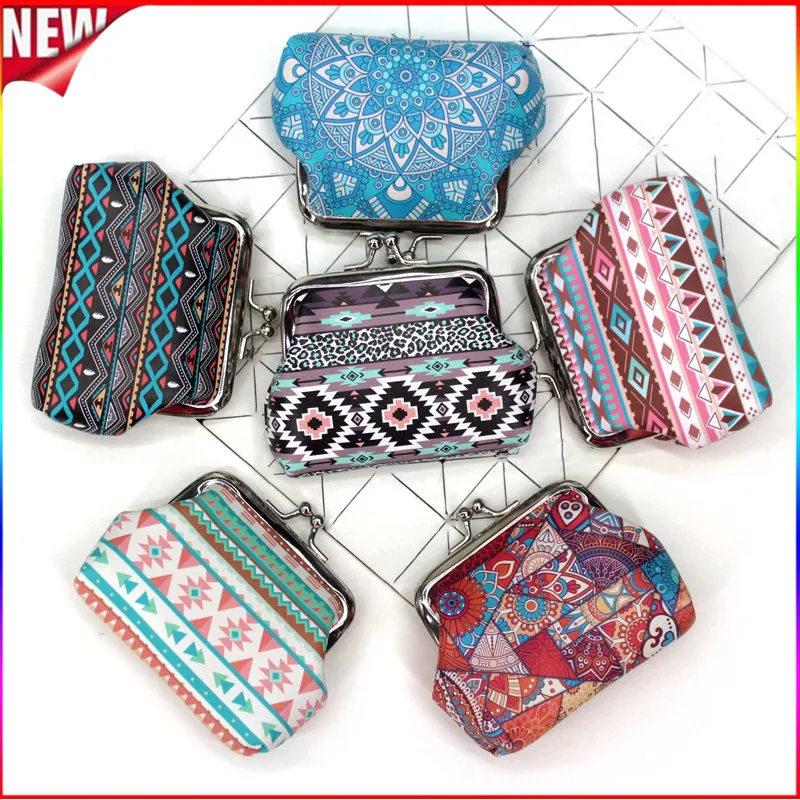 

2021 Bohemia Women Wallet Vintage National wind Coin Wallets Hasp mini bag Lady Purses Clutch Change Small Purse Pouch