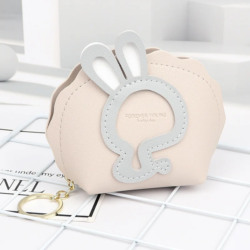 

Little Rabbit Zero Wallet Keyring South Korea Bag Buckle Keychain Wallet Women Short Wallet High Quality PU Leather Best Gift