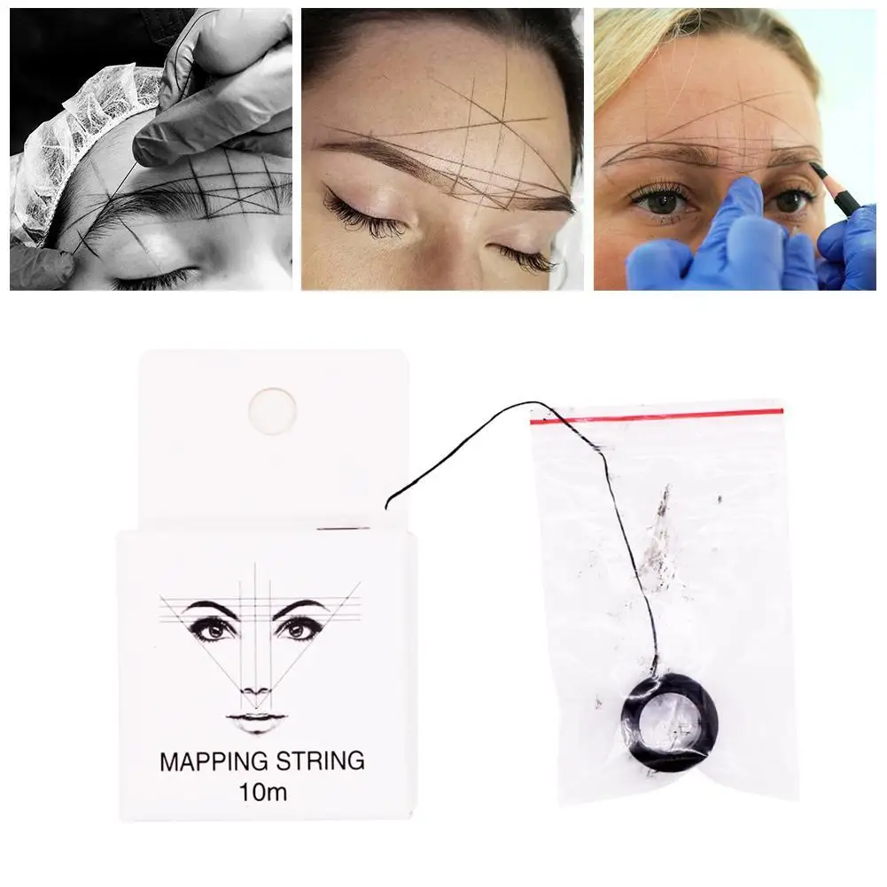 

String Pre-inked Eyebrow Marker Thread Eyebrow Positioning Line Tattoo Kit Line Eyebrow U6T0