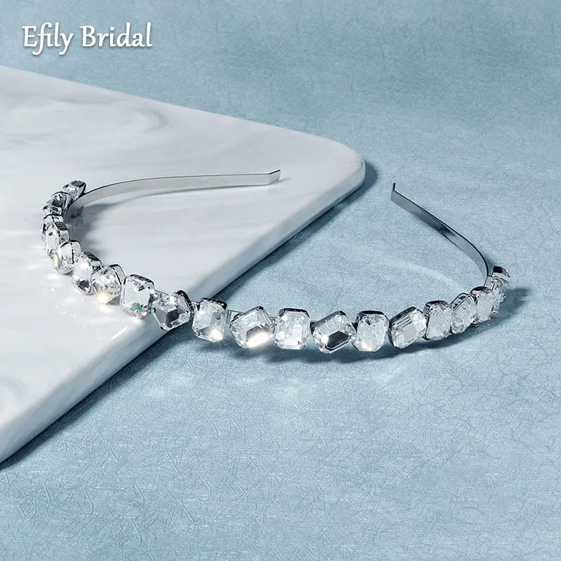 

Efily Fashion Rhinestone Headband Women Korean Hair Accessories Bridal Tiara Hair Crown Wedding Headpiece Bride Bridesmaid Gift