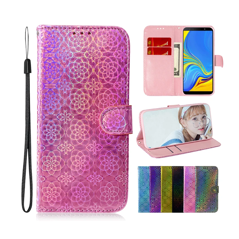 Цветной кожаный чехол-книжка с градиентом для мобильного телефона Samsung Galaxy A2 CORE A6