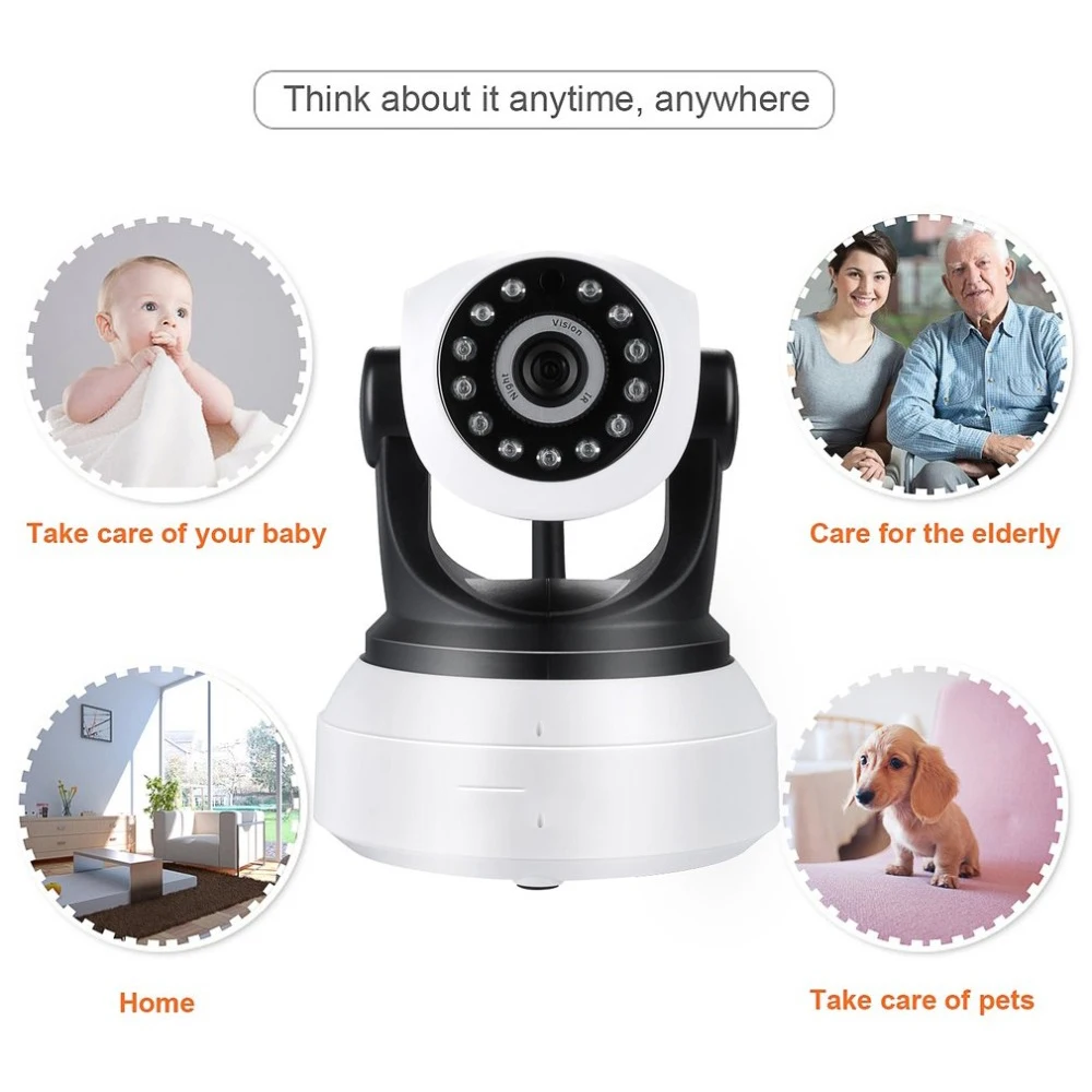 Беспроводная 720P IR-Cut камера ночного видения P2P радионяня аудио wifi CCTV Onvif Крытая