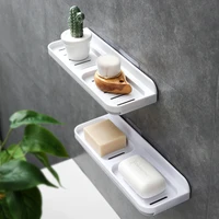 portable drain soap holder wall mounted suction cup soap dish plastic storage container bathroom accessories home supplies