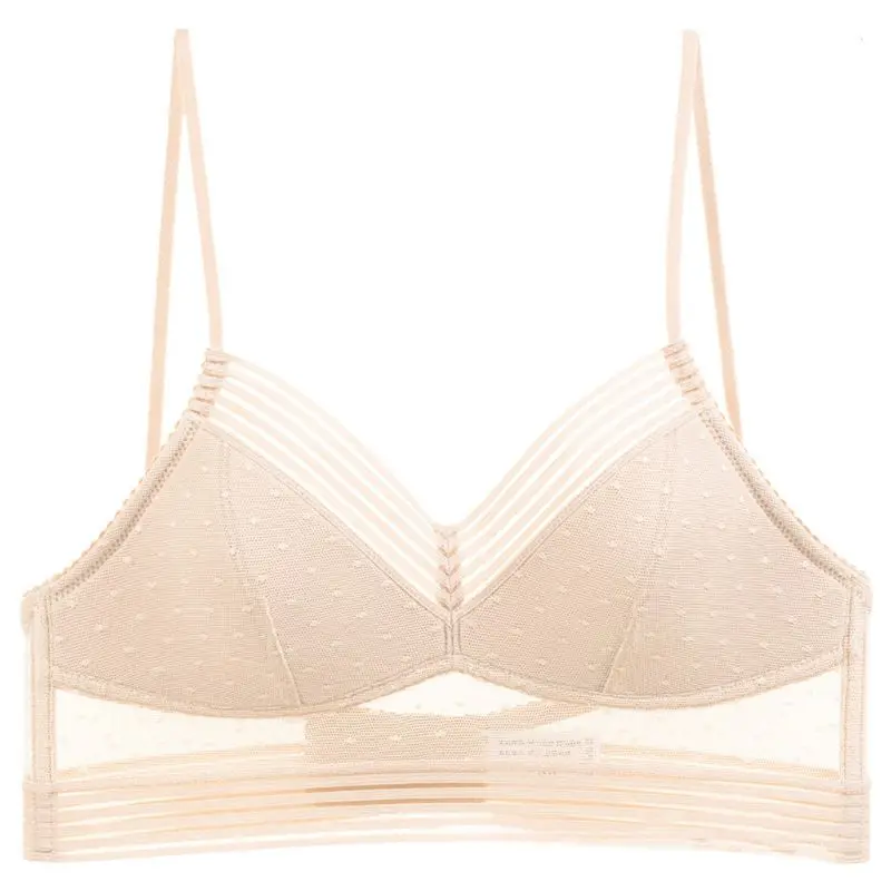 Женский бюстгальтер с глубоким U-образным вырезом кружевной без косточек тонкой