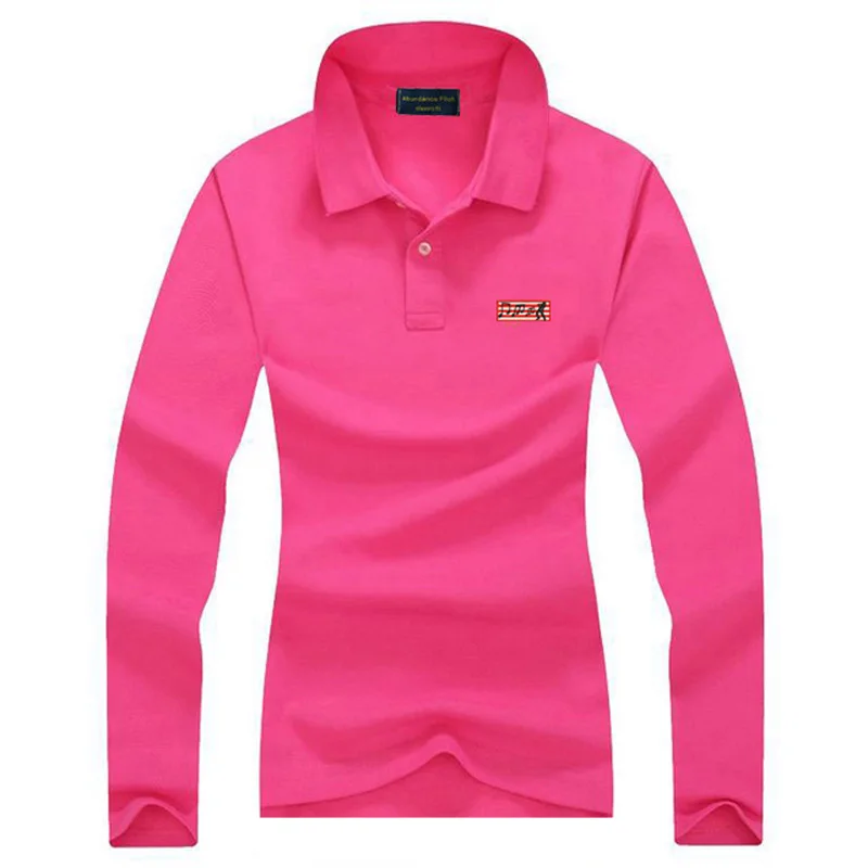 

High quality autumn new women's long-sleeved polos shirt 100% cotton casual women's lapel Polos fashion women's shirt S-4XL