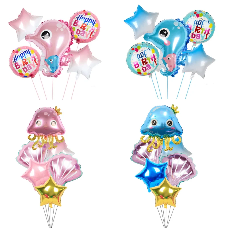 

1 комплект, фольгированные воздушные шары в виде морского осьминога