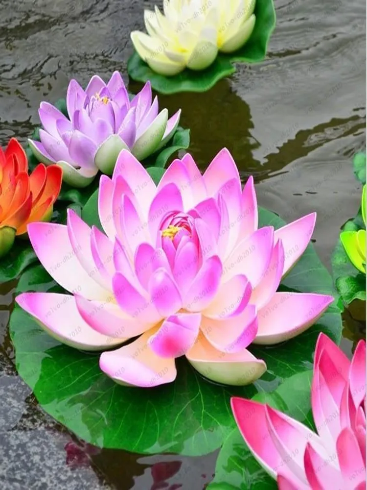 29 CM Diameter Artificial Lotus Flowers for Wedding Party Decorations Home Decor (Pink Red Purple Orange White)