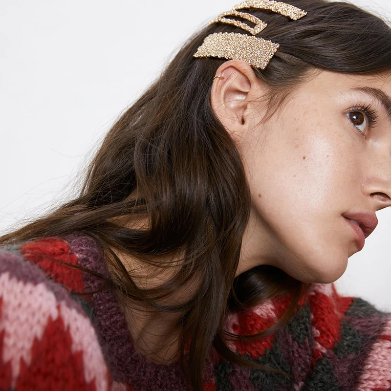 Женские заколки с цветком ZA украшенные кристаллами Украшенные бусинами бантиком