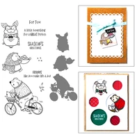 pig bear die cutting and cutting dies for cards clear stamps and dies scrapbooking new arrival christmas metal dies cutters
