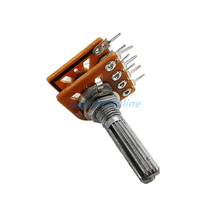 1PC WH-148 Audio Volume Potentiometer Switch Dual 8-pin With Center Tap B50K B100K 25mm | Switches