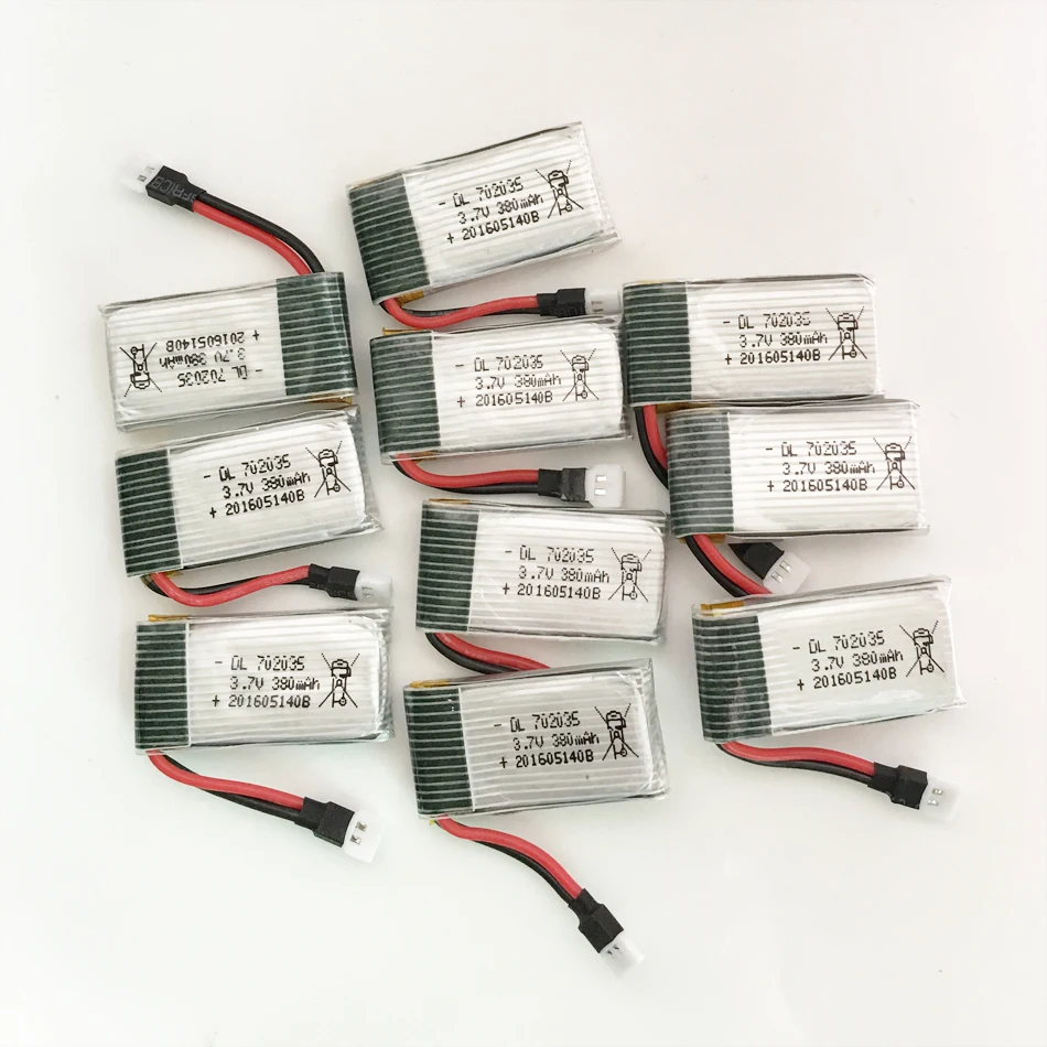 10 шт. 3 7 в 20C 380 мАч 702035 Lipo перезаряжаемая батарея для Hubsan H107 H6C Квадрокоптер