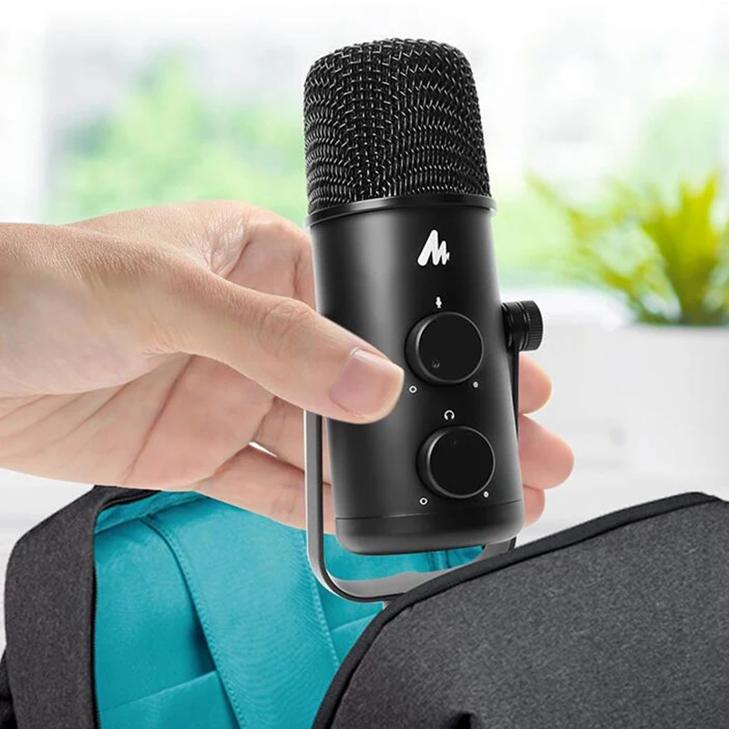 

MAONO USB Microphone Condenser Mic with Mute Button, Monitor Headphone Jack, Plug and Play for Livestream, Recording, Gaming