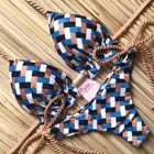 Бикини в клетку, женский купальный костюм, женский комплект бикини, 2020 Бразильское бикини с узлом