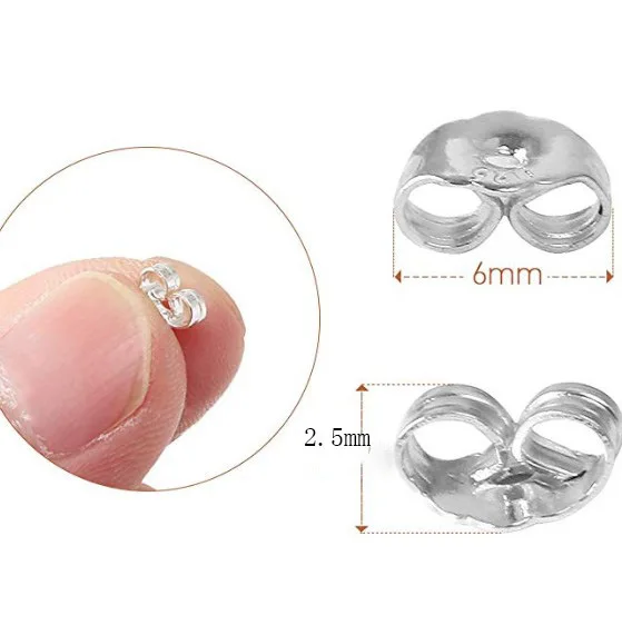 50 шт./лот аксессуары для сережек с резьбой из стерлингового серебра 925 пробы |