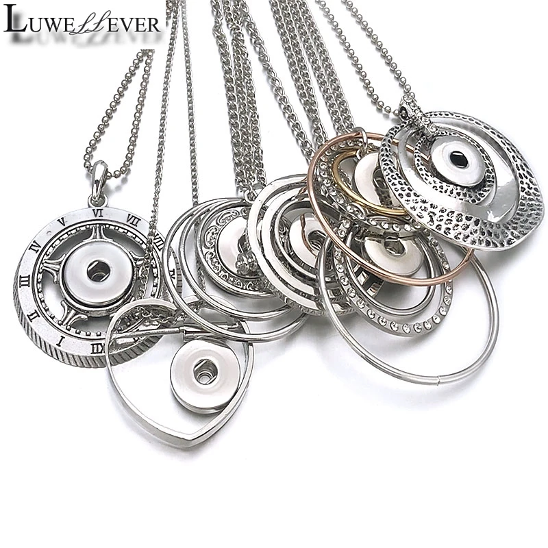 LUWELLEVER ожерелье с полыми листьями Сменное имбирное 011 подходит для 12 мм 18 кнопка