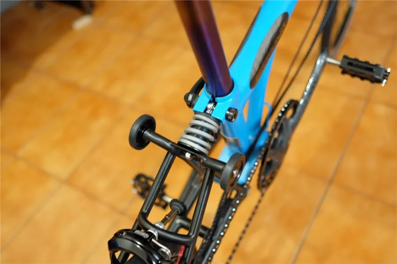 Складной велосипед задний амортизатор удара titanium сплава для brompton велосипед задний амортизатор