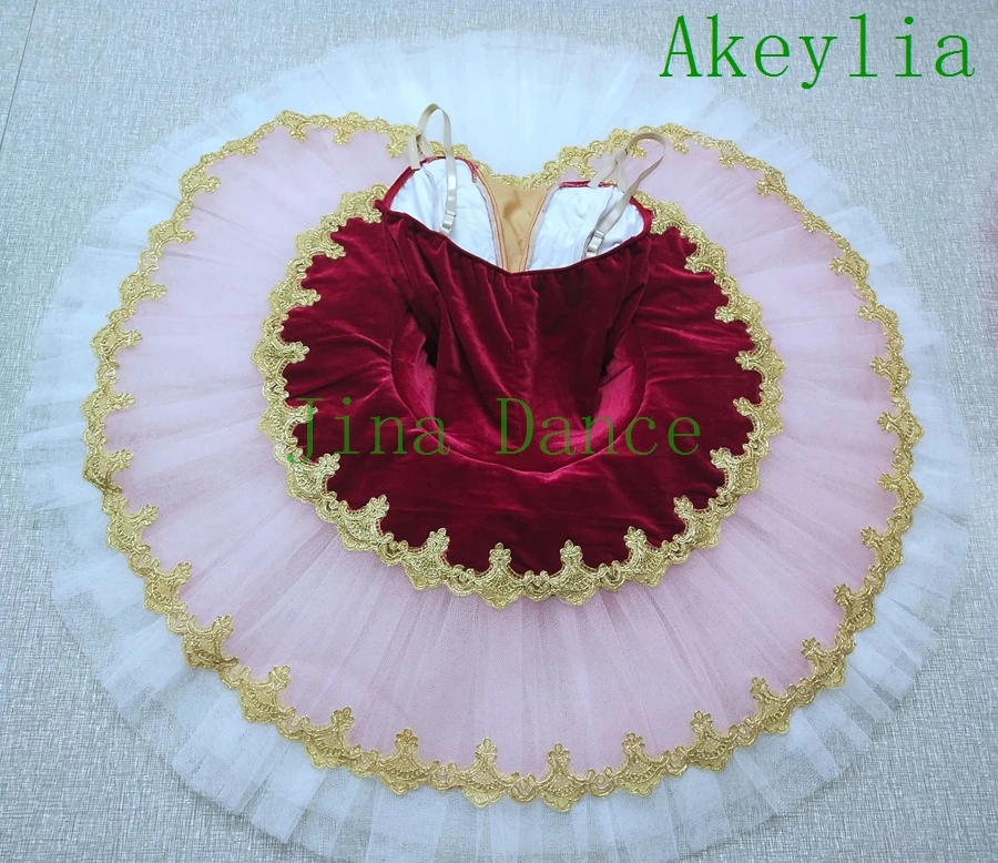 Новинка профессиональная балетная юбка-пачка с блестками красный цвет для детей
