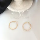Новинка 2020, корейские Винтажные серьги для женщин, геометрические круглые золотые женские металлические Висячие серьги, модные ювелирные изделия
