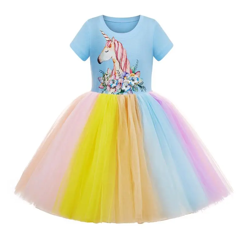 Платье с единорогом для девочек детское мультяшное платье детские платья-пачки