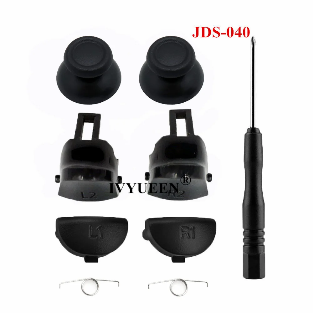 IVYUEEN R2 L2 L1 R1 триггер кнопки мод комплект для playstation 4 PS4 Pro тонкий контроллер JDS-040 JDS-030 аналоговый джойстик колпачки JDS-011