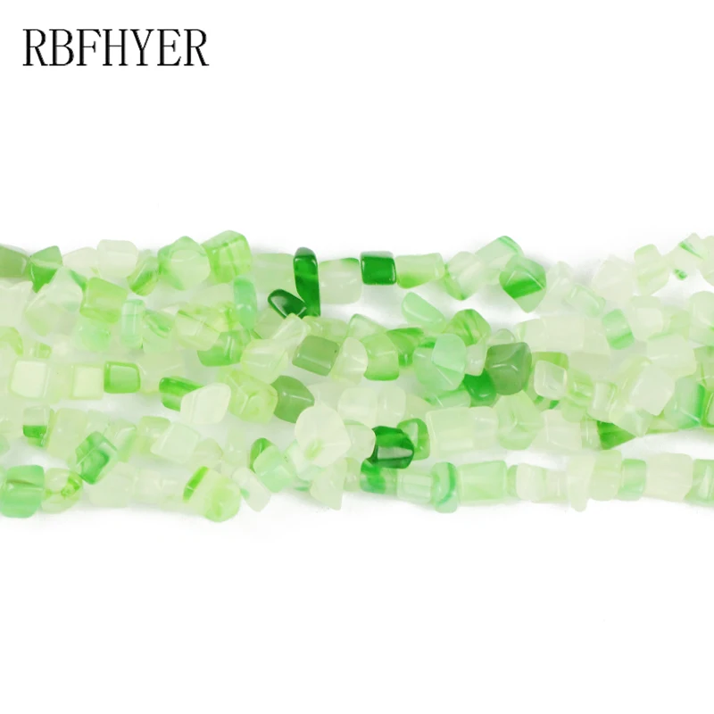Зеленые бриллианты агатовый гравий бусины с чипом 4 мм ~ 10 подходят для
