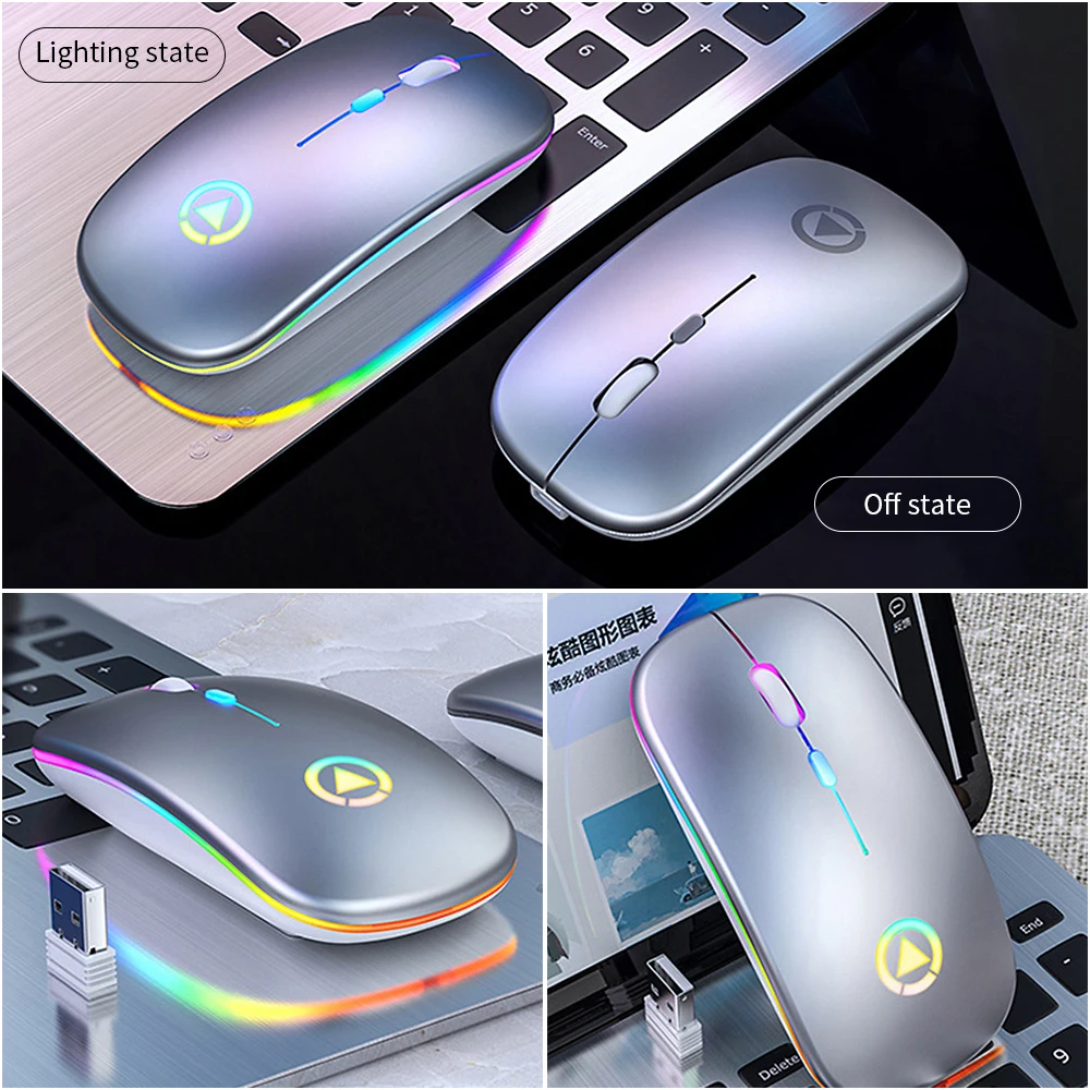

Dual Mode 2 In 1 Ergonomic Mouse Wireless Mouse Computer Mouse PC USB Optical Silent Mause Mini Noiseless Mice For PC Laptop Mac