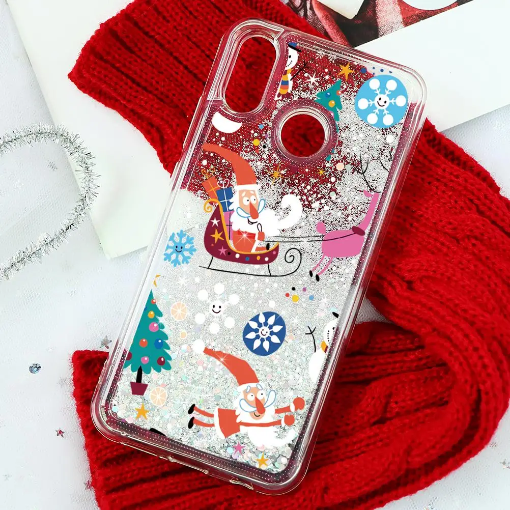 sd2lvshu Блестящий песок чехол для huawei P30 P20 mate 20 10 Pro Lite P Smart P10 Plus Honor 10 20 8X 7A Pro Lite Рождество чехол - Цвет: sd2lvshu