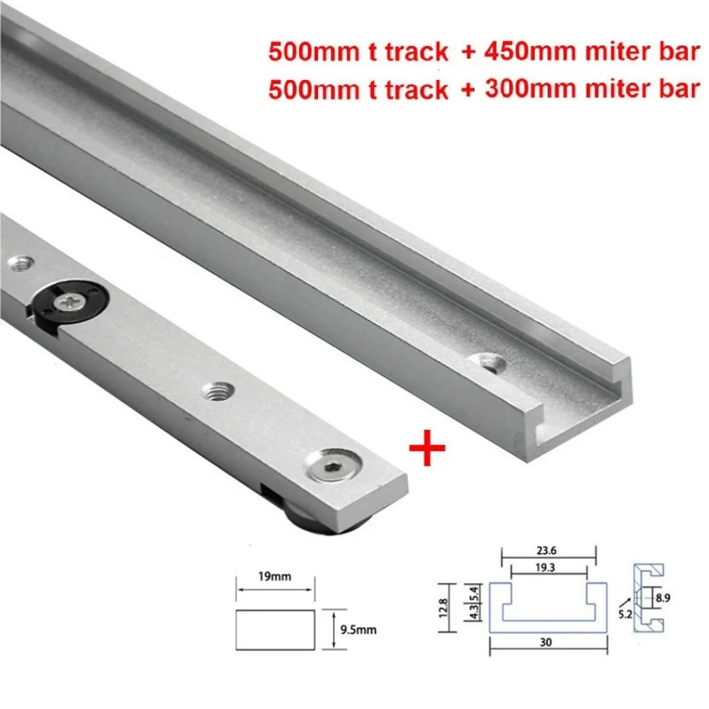 

Table Miter Bar+Track Saw Woodworking Tool Practical Silver Miter Track