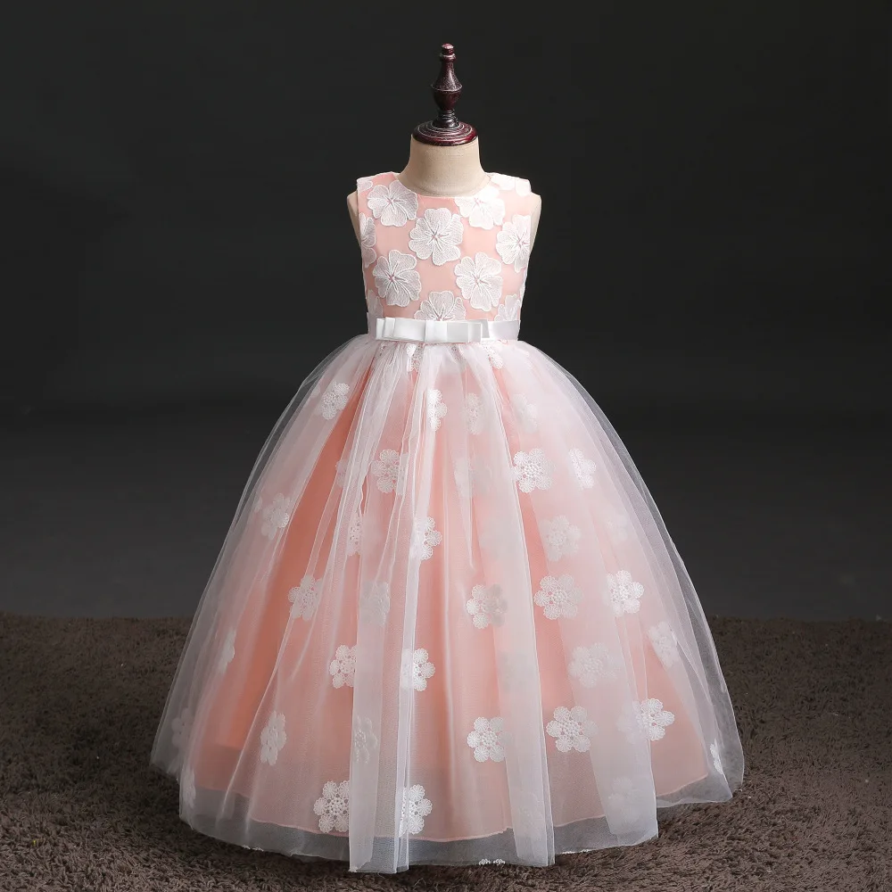 Красивые свадебные платья для детей с цветочным рисунком девочек красивое