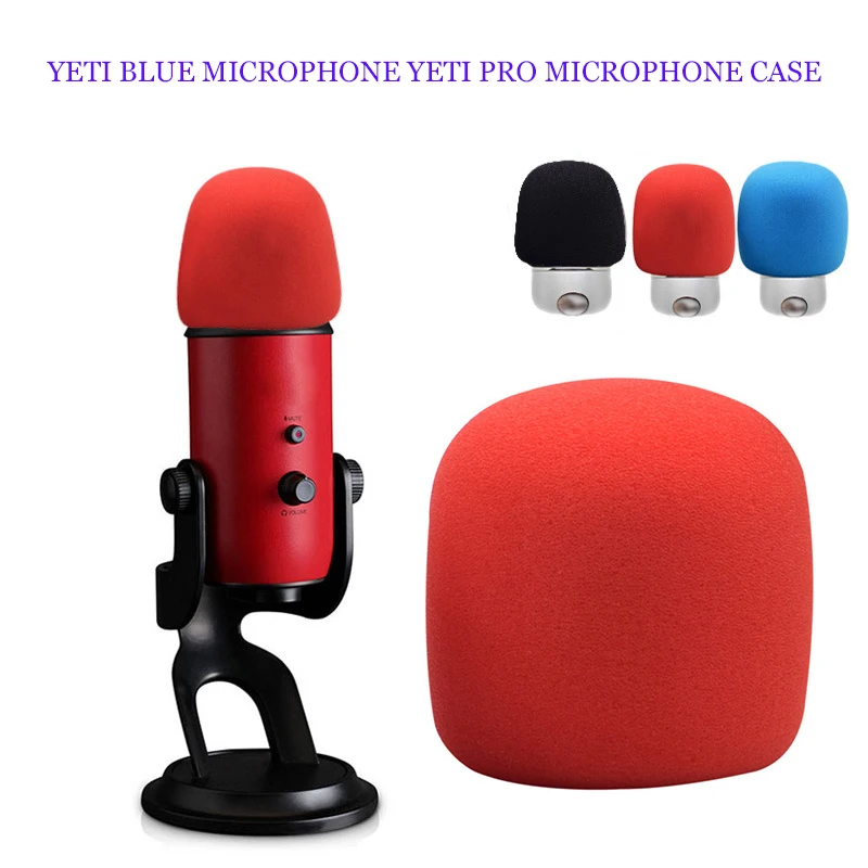

1PC Dustproof Windproof Microphone Foam Cover Headset Foam Sponge Windscreen Mic Cover Black Soft Blue For Yeti/ for Yeti Pro