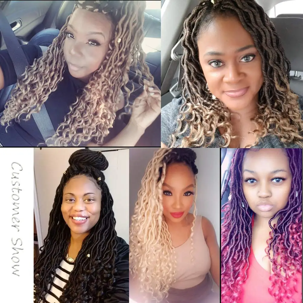Goddess Locs вязанные крючком волосы искусственные локоны в стиле Crochet предварительно