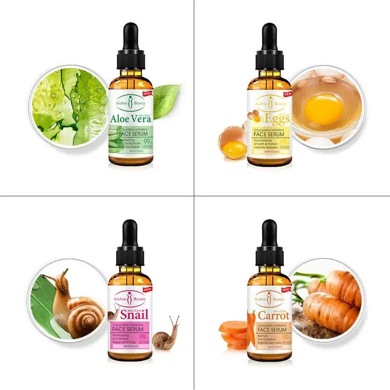 Сыворотка для лица с гиалуроновой кислотой алоэ морковь улитка яйцо увлажнение и