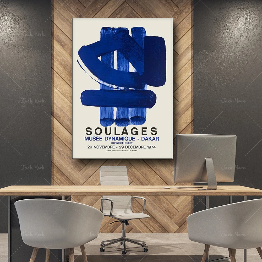 

Soulages Exhibition poster, Pierre Soulages poster, Soulage print, Art prints, Exhibition print, Museum exhibition, Absthibition