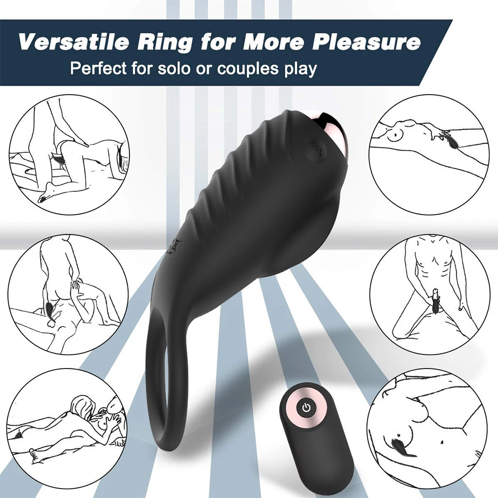Wireless Remote Control Cock Ring Male Vibrate Penis Cockring Vibrator Delay Ejaculation Clitoris Stimulate Sex Toys for Couple | Красота и