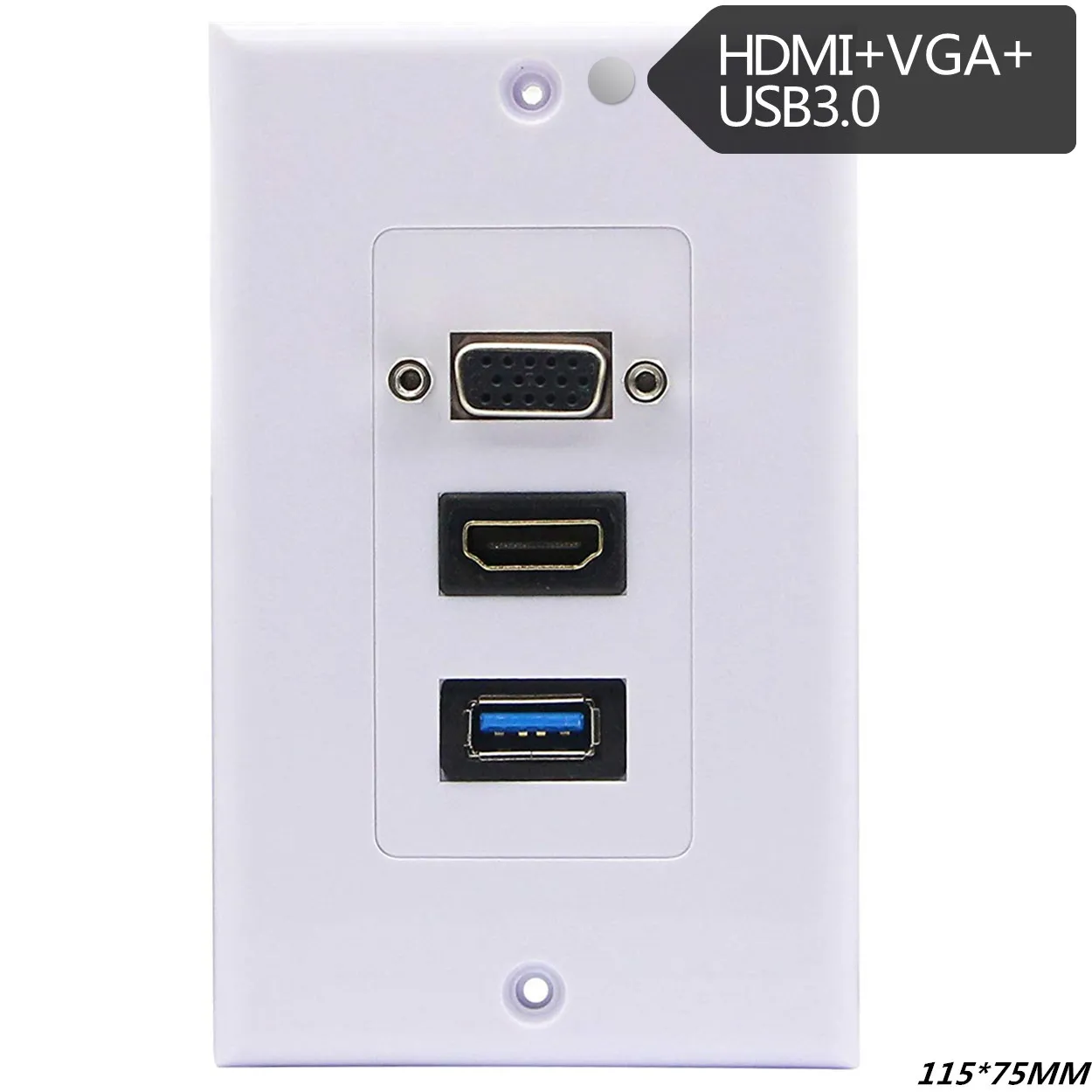 HDMI совместимый VGA и USB 3 0 гнездо в 1 настенная пластина композитный разъем HDTV 1080p ABS